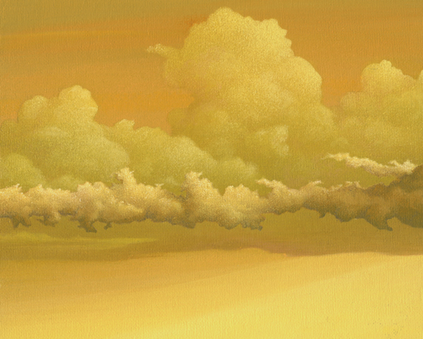 YELLOW RIBBON - original acry;ic cloud painting by Mark Smollin
