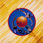 Jumpball basketball poster by Mark Smollin