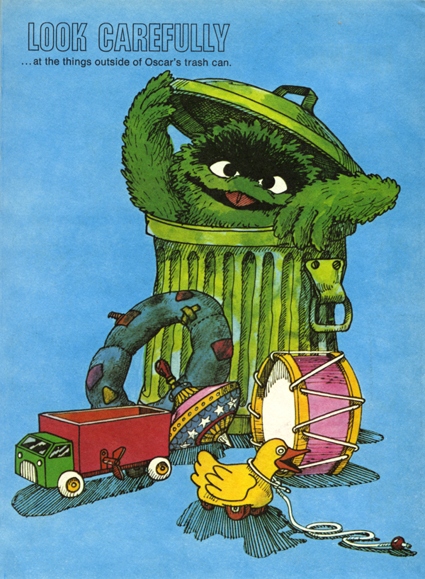 Oscar illustration by Michael Smollin from the Sesame Street Picture Book Part One.