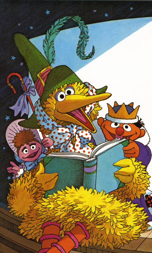 Mother Bird Reads To Others on the 1981 Sesame Street Mother Goose Calendar illustrated by Michael Smollin