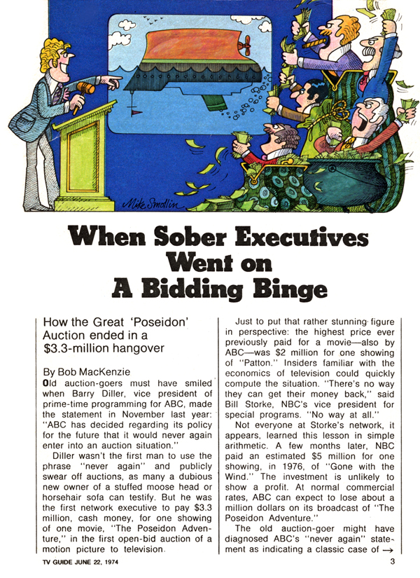 Television Bidding Binge illustration by Michael Smollin