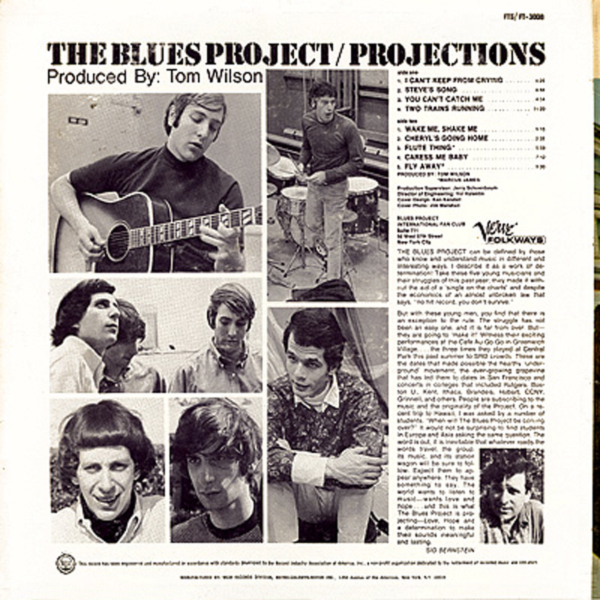 Blues Project - Projections Back Album Art 1966 © Verve Records