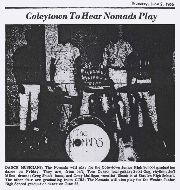 Westport Town Crier Clipping Of The Nomads Gigging June 1966 © Town Crier