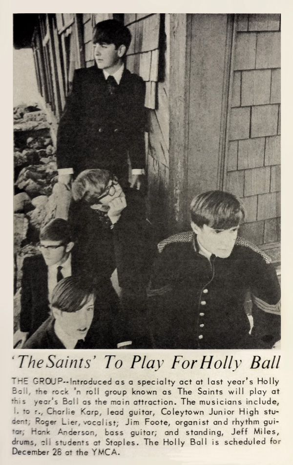 From The Westport News, The Saints Play The Holly Ball, YMCA 1966