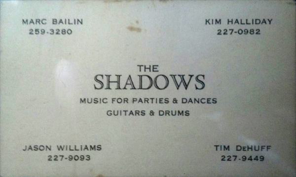 The Shadows Business Card 1964