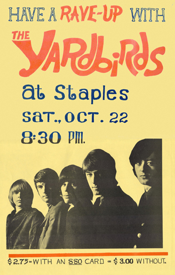 Yardbirds Concert Poster by Dick Sandhaus
