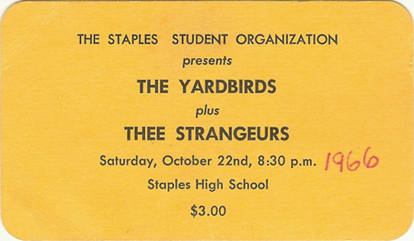 Ticket For The Yardbirds-Strangeurs Concert 1966