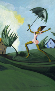 Aerial acrylic painting by Linda Ternoir